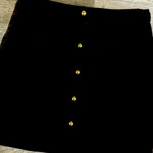 Black velvet holiday skirt